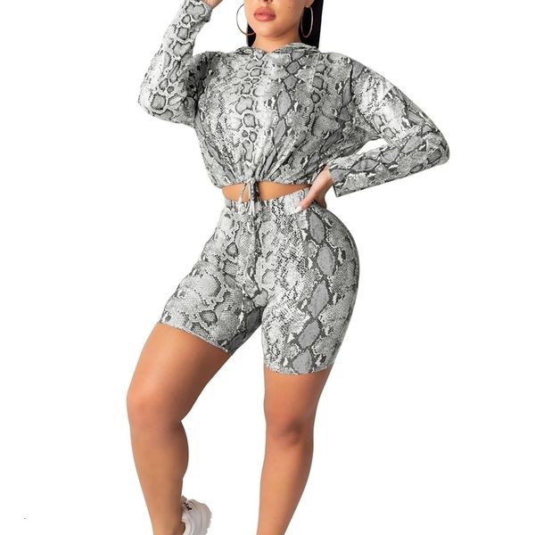 2021 new spring summer fashion girl style serpentine printing long sleeve bandage sports pants five-point suit shorts f1ln, Gray 
2021 new spring summer fashion girl style serpentine printing long sleeve bandage sports pants five-point suit shorts f1ln, Gray