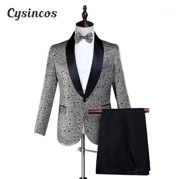 men's suits & blazers cysincos men three pieces set shiny shawl lapel prom wedding groom tuxedo costume homme latest coat pant designs1, White;black
men's suits & blazers cysincos men three pieces set shiny shawl lapel prom wedding groom tuxedo costume homme latest coat pant designs1, White;black
