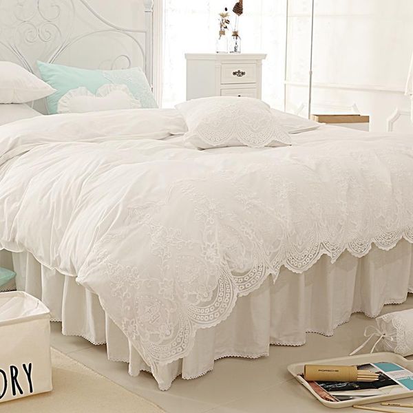 3/4pcs king size duvet cover set for girls single bed skirt pure white lace bedding sets cotton bed linen princess ruffles1
3/4pcs king size duvet cover set for girls single bed skirt pure white lace bedding sets cotton bed linen princess ruffles1
