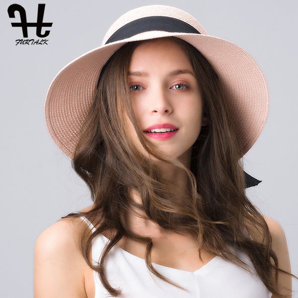 furtalk sun hat for women summer panama hat female uv protection floppy beach straw hat ladies wide brim travel sun bucket cap c0123, Blue;gray 
furtalk sun hat for women summer panama hat female uv protection floppy beach straw hat ladies wide brim travel sun bucket cap c0123, Blue;gray