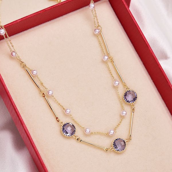 double clavicle chain female short neck collar korean temperament simple personality student necklace pendant, Silver
double clavicle chain female short neck collar korean temperament simple personality student necklace pendant, Silver