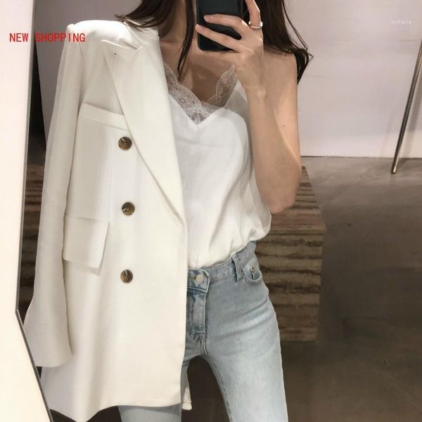 new korean white suit jacket winter women coats casual double breasted vintage elegant coat outerwear black office lady 20201, Black;brown
new korean white suit jacket winter women coats casual double breasted vintage elegant coat outerwear black office lady 20201, Black;brown