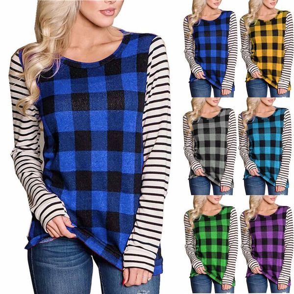 2021 spring womens plaid blouses designers t shirt long sleeve striped pullover hoodie sport casual t shirt sweat shirt outfits g11205, White
2021 spring womens plaid blouses designers t shirt long sleeve striped pullover hoodie sport casual t shirt sweat shirt outfits g11205, White