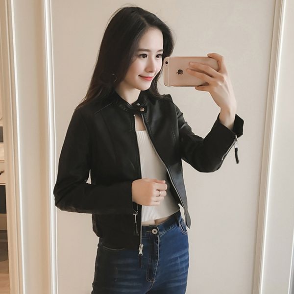 2021 new women single breasted jacket fashion faux leather coat slim biker jackets basic streetwear 28tx, Black
2021 new women single breasted jacket fashion faux leather coat slim biker jackets basic streetwear 28tx, Black