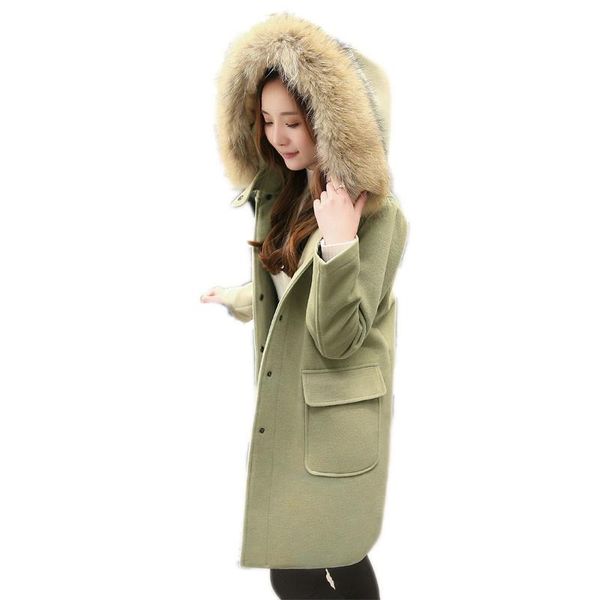 women's wool & blends autumn winter women overcoat 2021 thick medium long female woolen coat was thin hooded fur collar ladies cw488, Black
women's wool & blends autumn winter women overcoat 2021 thick medium long female woolen coat was thin hooded fur collar ladies cw488, Black