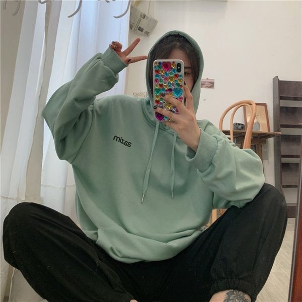 lxwki women's spring and autumn korean style solid color sweater student new loose ins sweatercoat sweaterhooded 2020 coat women's, Black
lxwki women's spring and autumn korean style solid color sweater student new loose ins sweatercoat sweaterhooded 2020 coat women's, Black