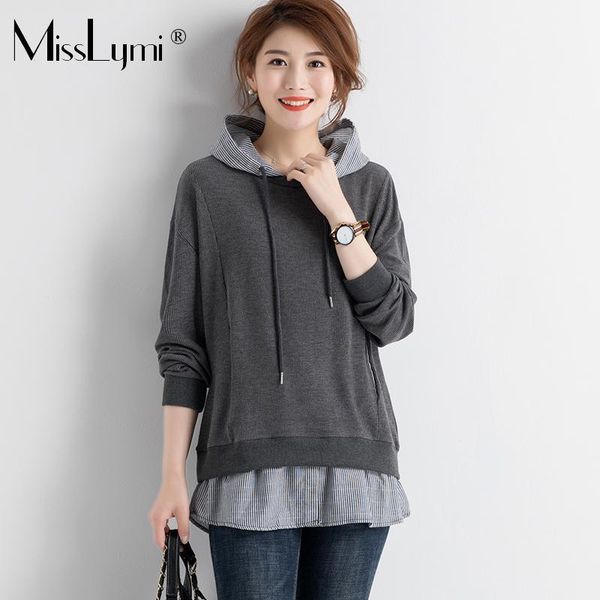 5xl plus size women hoodies autumn 2019 fashion long sleeve patchwork striped shirt fake two piece loose casual sweatshirt1, Black
5xl plus size women hoodies autumn 2019 fashion long sleeve patchwork striped shirt fake two piece loose casual sweatshirt1, Black
