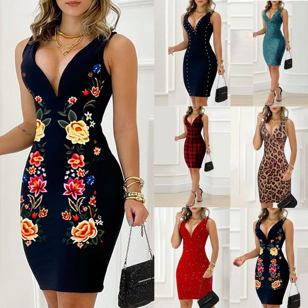 2022 summer slim dress women fashion leopard print deep v neck sleeveless tight zipper mini dresses women, Black;gray
2022 summer slim dress women fashion leopard print deep v neck sleeveless tight zipper mini dresses women, Black;gray