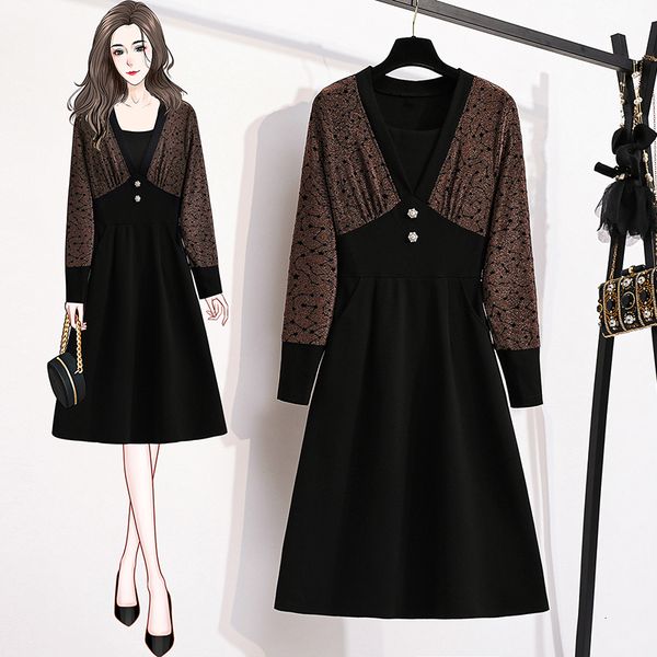 woman with v-cleavage dress of fat spring plus size 100kg wear thin sleeve casual party by line xhb0, Black;gray
woman with v-cleavage dress of fat spring plus size 100kg wear thin sleeve casual party by line xhb0, Black;gray