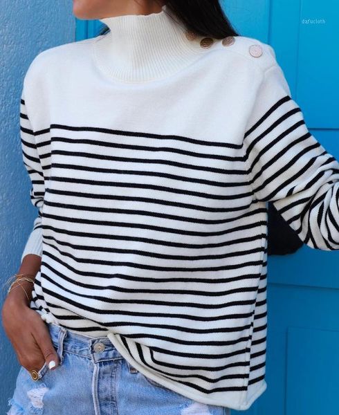 autumn winter black striped sweater women knitted pullover long sleeves femme jumper thin black white woman clothes1, White;black
autumn winter black striped sweater women knitted pullover long sleeves femme jumper thin black white woman clothes1, White;black