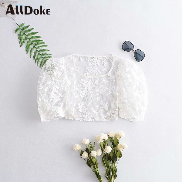 women's blouses & shirts alldoke floral embroidery mesh see through blouse women summer o neck puff sleeve crop shirt ladies blusa, White
women's blouses & shirts alldoke floral embroidery mesh see through blouse women summer o neck puff sleeve crop shirt ladies blusa, White