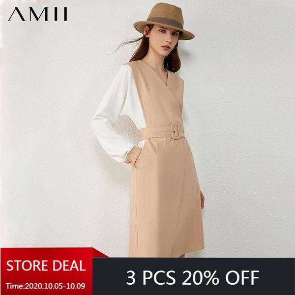 amii minimalism autumn fashion olstyle women dress spliced vneck high waist belt women dress knee-length female 12030436, Black;gray
amii minimalism autumn fashion olstyle women dress spliced vneck high waist belt women dress knee-length female 12030436, Black;gray