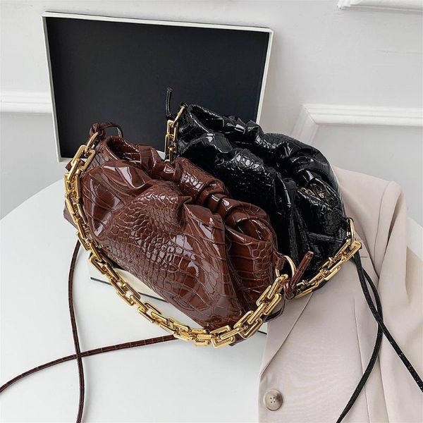 fashion alligator pu leather crossbody bags women cloud pleated chain shoulder clutch solid color
fashion alligator pu leather crossbody bags women cloud pleated chain shoulder clutch solid color