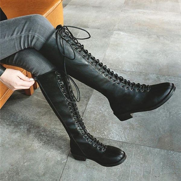 boots pu leather winter knee high fashion cross strap thick sole platform autumn 2021 knight riding, Black
boots pu leather winter knee high fashion cross strap thick sole platform autumn 2021 knight riding, Black