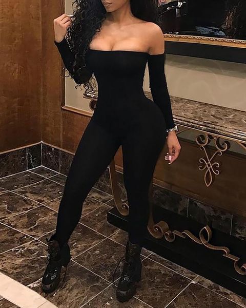 women jumpsuit off shoulder bodycon long sleeve clubwear playsuit jumpsuits rompers skinny jumpsuits female black trousers, Black;white
women jumpsuit off shoulder bodycon long sleeve clubwear playsuit jumpsuits rompers skinny jumpsuits female black trousers, Black;white