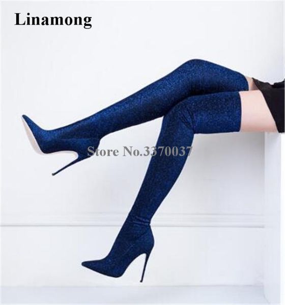 boots women bling pointed toe elastic over knee thin heel red wine blue grey bandage long high dress shoes1, Black
boots women bling pointed toe elastic over knee thin heel red wine blue grey bandage long high dress shoes1, Black
