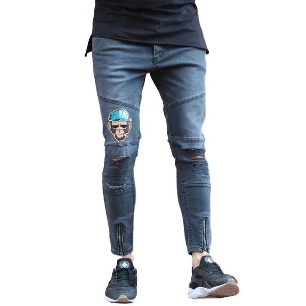 men's jeans casual 100% cotton men with knee rips monkey embroidery dark blue style good wholesale offer trend 2021
men's jeans casual 100% cotton men with knee rips monkey embroidery dark blue style good wholesale offer trend 2021