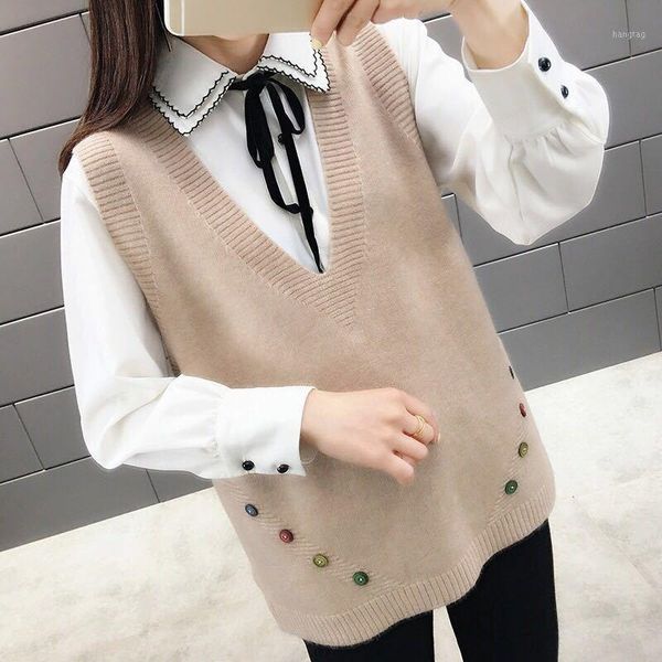 women's new knitted vest korean version loose v-neck waistcoat back lace sling sweater women1, Black;white
women's new knitted vest korean version loose v-neck waistcoat back lace sling sweater women1, Black;white