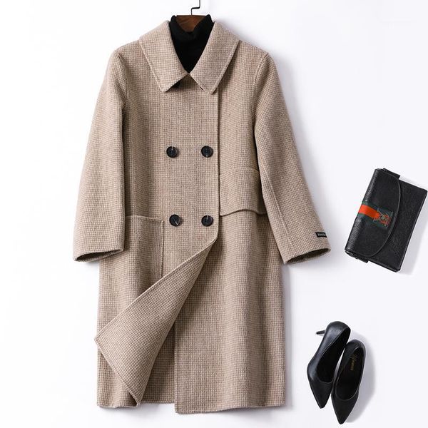 women's wool & blends korean vintage long coat women clothes 2021 spring autumn female red coats jacket outwear abrigo mujer 819 zt2525, Black
women's wool & blends korean vintage long coat women clothes 2021 spring autumn female red coats jacket outwear abrigo mujer 819 zt2525, Black