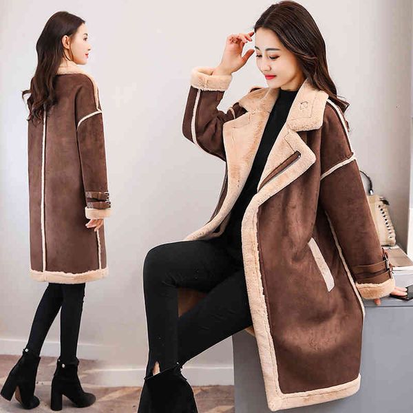 wool & women's blends winter jacket women lamb fur coat female casual suede keep warm overcoat long thicker outerwear high -quality r10, Black
wool & women's blends winter jacket women lamb fur coat female casual suede keep warm overcoat long thicker outerwear high -quality r10, Black