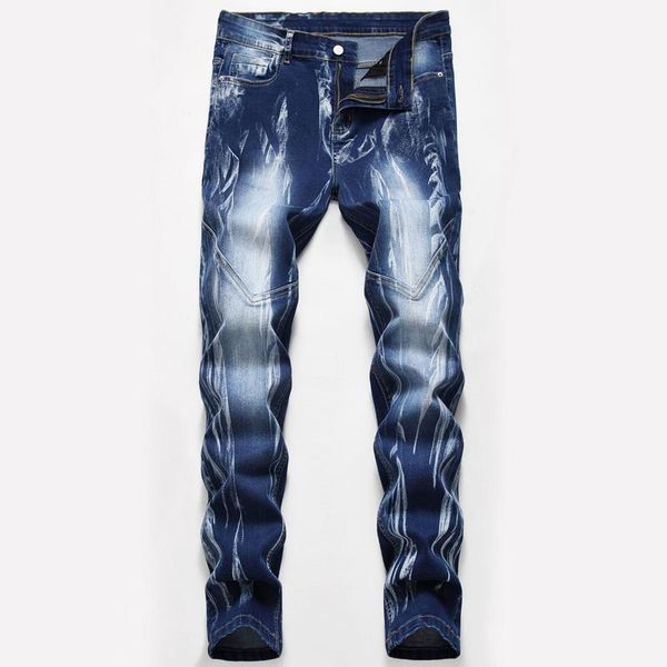 men's jeans men denim designer straight for casual pants fashions hip hop punk rock streetwear plus sizetrouers, Blue
men's jeans men denim designer straight for casual pants fashions hip hop punk rock streetwear plus sizetrouers, Blue