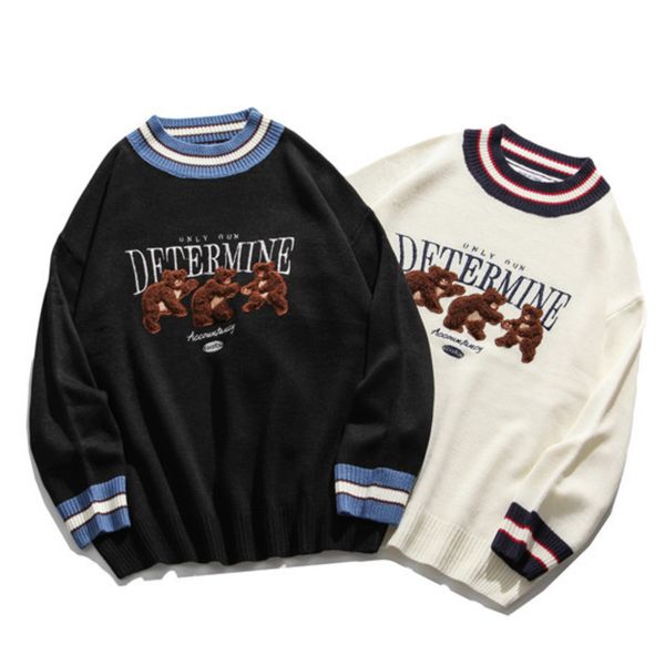 2021 new striped shredded bear sweaters streetwear hip sweater mesh men's women fashion 6nu2, White;black
2021 new striped shredded bear sweaters streetwear hip sweater mesh men's women fashion 6nu2, White;black