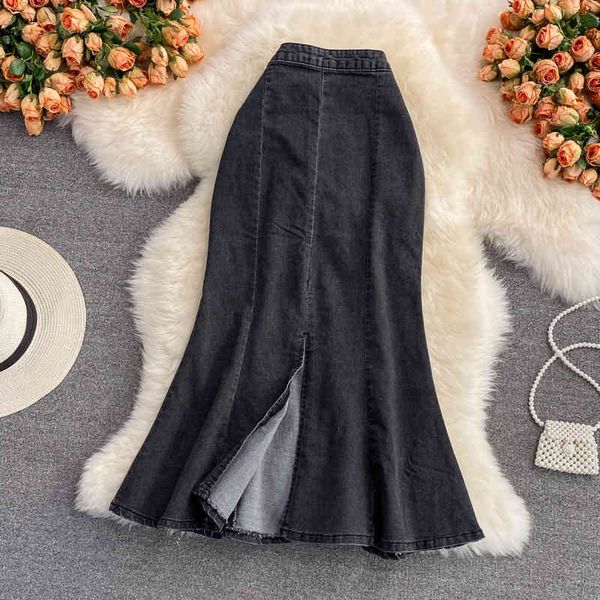 woman jeans skirt korean elegant high waist split bottoms fashion mermaid skirts autumn faldas mujer moda, Black
woman jeans skirt korean elegant high waist split bottoms fashion mermaid skirts autumn faldas mujer moda, Black