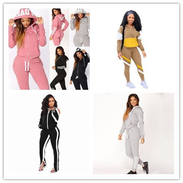 cardigan hooded women tracksuits 2 piece sets long sleeve striped womens hoodies sweatpant casual plus size womens sports 2pc clothing, Gray 
cardigan hooded women tracksuits 2 piece sets long sleeve striped womens hoodies sweatpant casual plus size womens sports 2pc clothing, Gray