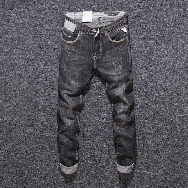 newly designer fashion men jeans black gray color slim fit italian vintage jeans men denim pants elastic hip hop homme1, Blue
newly designer fashion men jeans black gray color slim fit italian vintage jeans men denim pants elastic hip hop homme1, Blue