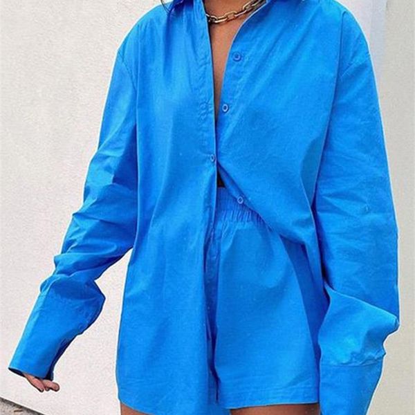 women's tracksuit shirt shorts two piece set summer long sleeve mini outfits female casual lady fashion suit 220315, White
women's tracksuit shirt shorts two piece set summer long sleeve mini outfits female casual lady fashion suit 220315, White