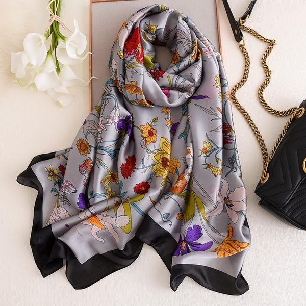 silk scarf 180*90cm women floral print beach scarf shawls foulard hijab wraps lady summer scarves 2020 new, Blue;gray
silk scarf 180*90cm women floral print beach scarf shawls foulard hijab wraps lady summer scarves 2020 new, Blue;gray
