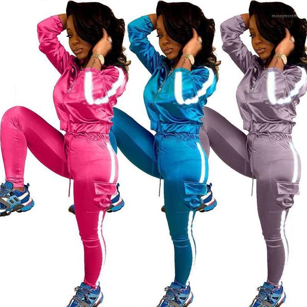 women's tracksuits fashion female sports casual jacket coat trousers plus size women 2 piece set reflective zip crop pants patchwork1, Gray
women's tracksuits fashion female sports casual jacket coat trousers plus size women 2 piece set reflective zip crop pants patchwork1, Gray