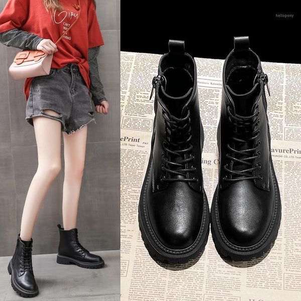 white ankle boots brand women's shoes boots-women round toe lace up flat heel low fashion 2021 ladies rubber med riding rock1, Black
white ankle boots brand women's shoes boots-women round toe lace up flat heel low fashion 2021 ladies rubber med riding rock1, Black