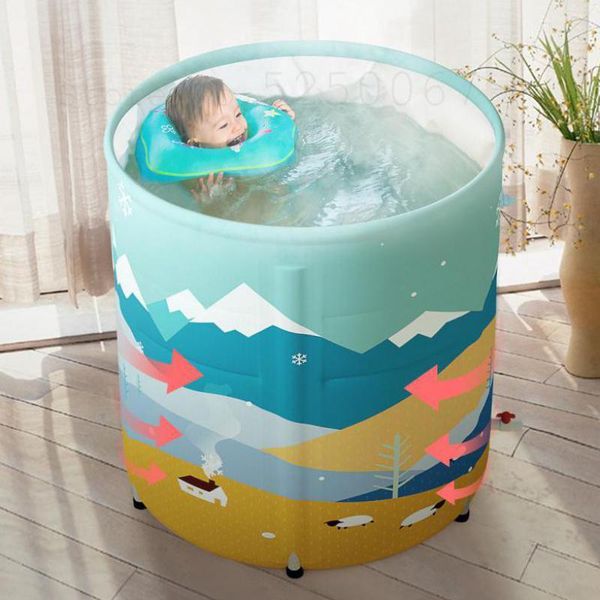 256 Baby Swimming Barrel Household Foldable Baby Bath Barrel Children Bath Children Swimming Pool