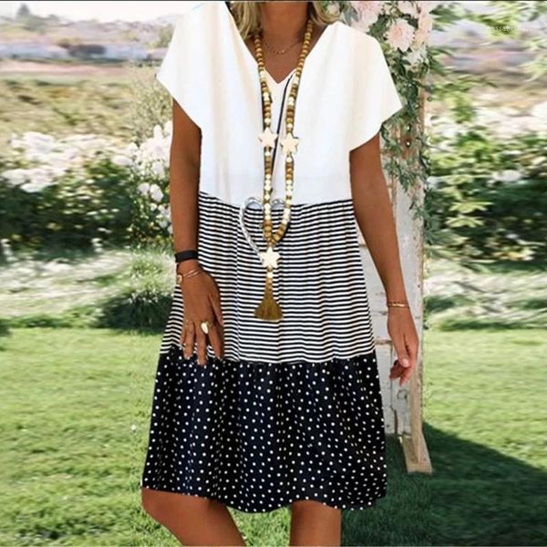 casual dresses women fashion summer dress loose striped dot v-neck shorts sleeve ladies mini high waist plus size 1, Black;gray
casual dresses women fashion summer dress loose striped dot v-neck shorts sleeve ladies mini high waist plus size 1, Black;gray