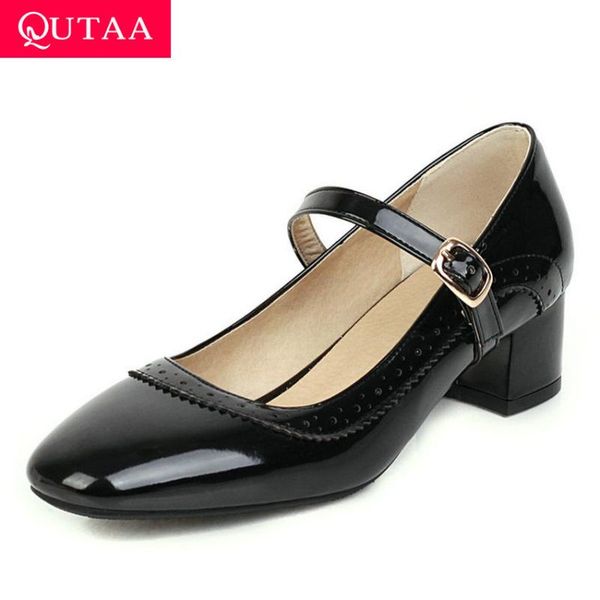 dress shoes qutaa 2021 buckle casual shallow single round toe all match ladies pumps pu leather square heel women big size 34-43, Black
dress shoes qutaa 2021 buckle casual shallow single round toe all match ladies pumps pu leather square heel women big size 34-43, Black