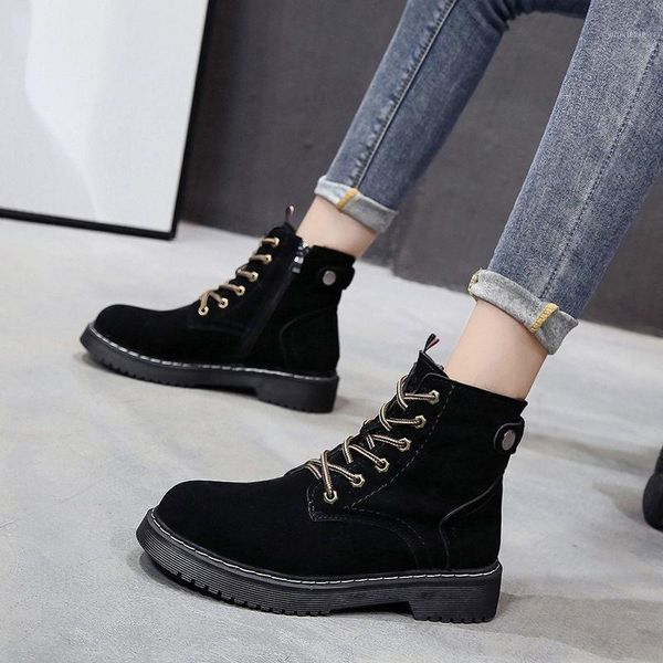 2021 winter vintage leather boots women cow suede boots lace up flat ankle autumn female casual shoes1, Black
2021 winter vintage leather boots women cow suede boots lace up flat ankle autumn female casual shoes1, Black