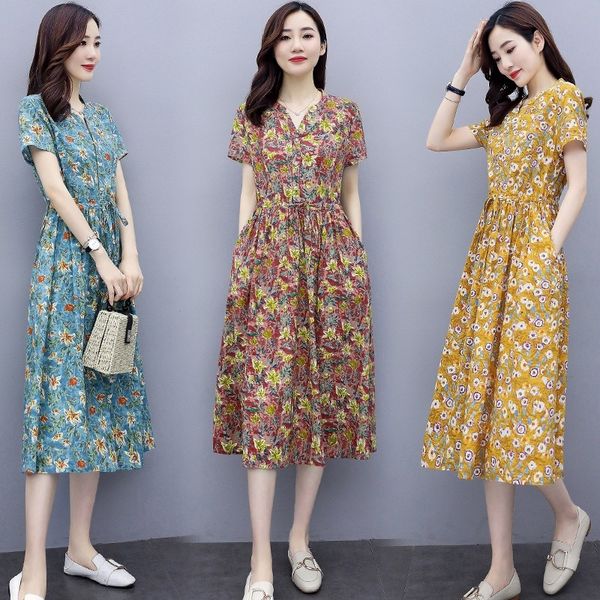 2020 summer cotton and dress new waist small floral linen skirt mid-length fashionable printed casual cotton and linen dress for women jp7ys, Black;gray
2020 summer cotton and dress new waist small floral linen skirt mid-length fashionable printed casual cotton and linen dress for women jp7ys, Black;gray