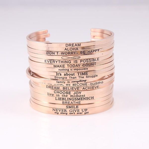 sell rose gold color mantra bracelet inspirational stainless steel engraved bangle for women luxury jewelry, Black
sell rose gold color mantra bracelet inspirational stainless steel engraved bangle for women luxury jewelry, Black