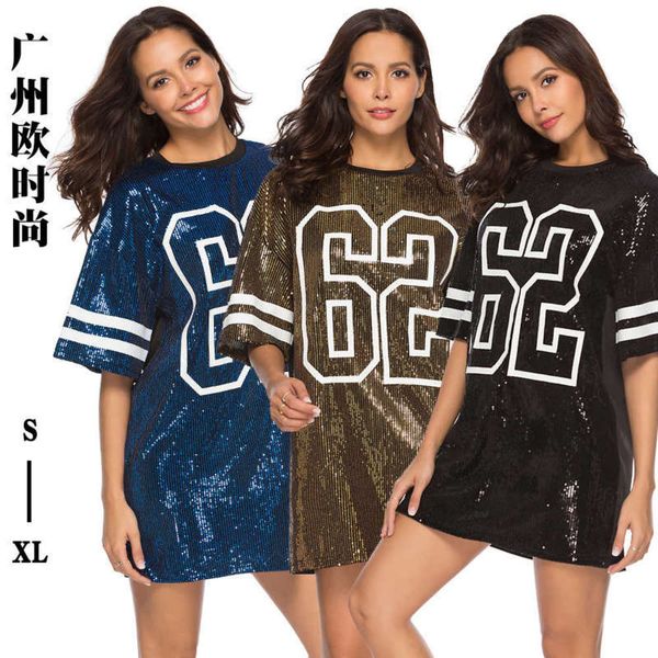 digital 18634 new length women's medium print loose t-shirt sequin dress ins style, Black;gray
digital 18634 new length women's medium print loose t-shirt sequin dress ins style, Black;gray