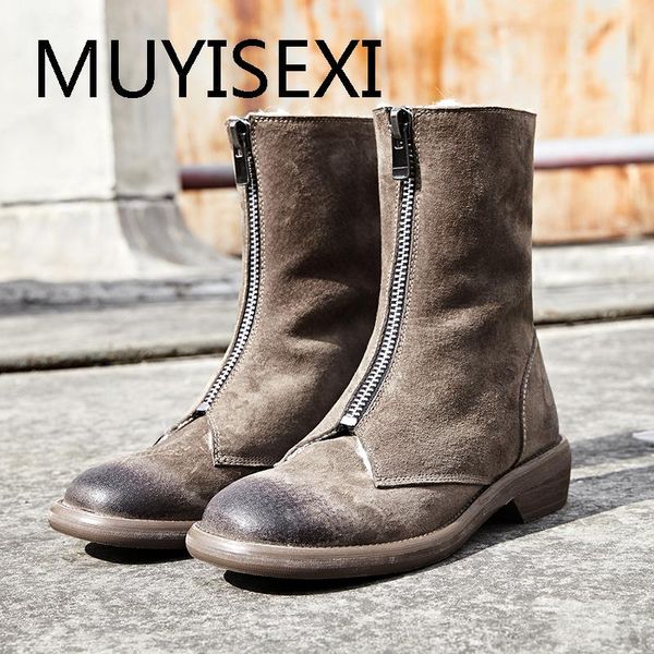 boots genuine leather snow round toe 3cm low heel women keep warm party zipper retro classics winter shoes af04 muyisexi, Black
boots genuine leather snow round toe 3cm low heel women keep warm party zipper retro classics winter shoes af04 muyisexi, Black