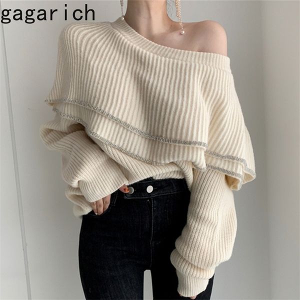 gagarich women sweater korean style chic double-layer ruffles bright silk edge stitching long-sleeve knit elegant pullovers warm 201221, White;black
gagarich women sweater korean style chic double-layer ruffles bright silk edge stitching long-sleeve knit elegant pullovers warm 201221, White;black