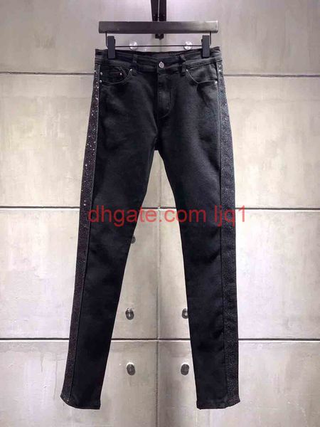 2019.9.10 new fashion high cotton ripped jeans men casual jean 28-38, Blue