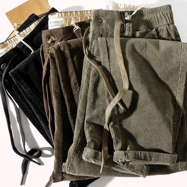 men's pants 2021 autumn and winter elastic waist drawstring casual loose retro corduroy thickened stretch pencil, Black
men's pants 2021 autumn and winter elastic waist drawstring casual loose retro corduroy thickened stretch pencil, Black