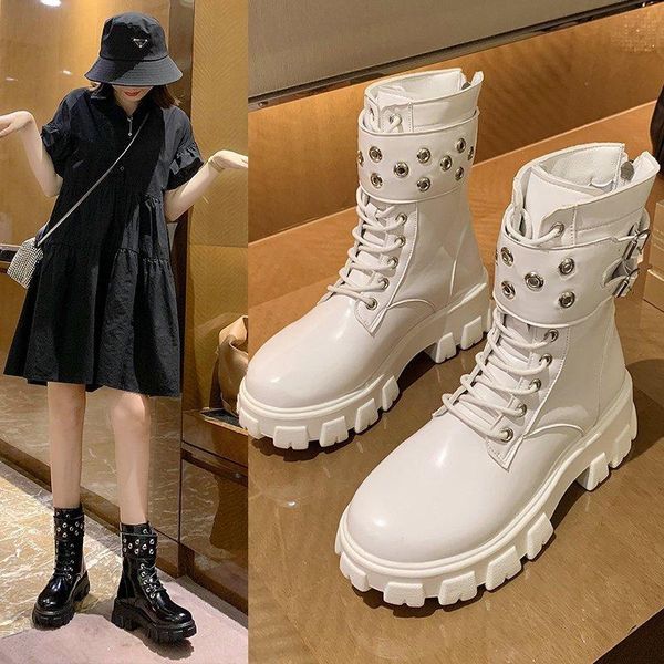 dm630 trifle with thick-soled martin boots women's autumn 2020 new british style belt buckle lace thin ankle boots, Black
dm630 trifle with thick-soled martin boots women's autumn 2020 new british style belt buckle lace thin ankle boots, Black