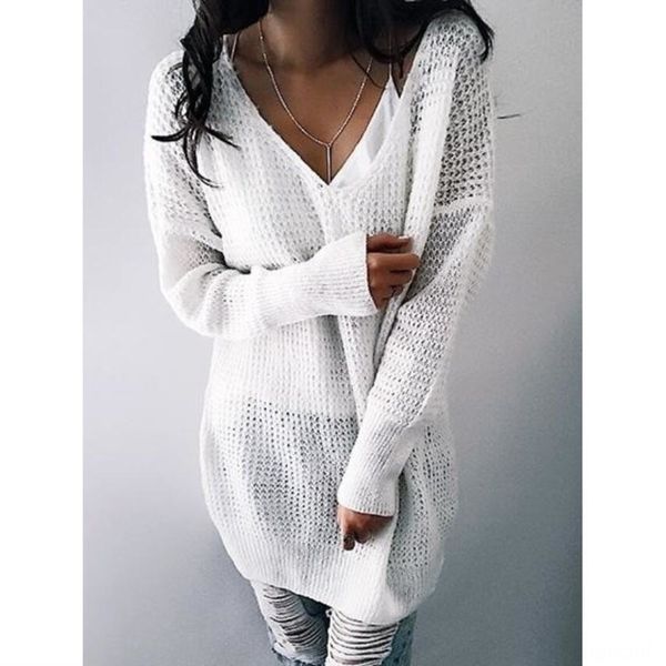 2020 new solid color v-neck sweater mid-length women's 2020 new solid color v-neck sweater mid-length women's tmlih, White;black
2020 new solid color v-neck sweater mid-length women's 2020 new solid color v-neck sweater mid-length women's tmlih, White;black