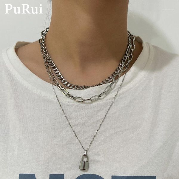 purui 3pcs stainless steel layered lock pedant necklace for women simple gothic chains layered men necklace lovers choker charm1, Silver
purui 3pcs stainless steel layered lock pedant necklace for women simple gothic chains layered men necklace lovers choker charm1, Silver