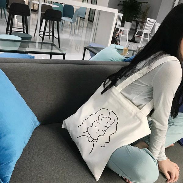 shoulder bags fashion original little girl with loose hair simple stroke print schoolbag college style environmental protection
shoulder bags fashion original little girl with loose hair simple stroke print schoolbag college style environmental protection