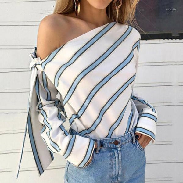 fashion women casual loose long sleeve shirt summer striped off shoulder blouse bowknot blouses1, White
fashion women casual loose long sleeve shirt summer striped off shoulder blouse bowknot blouses1, White