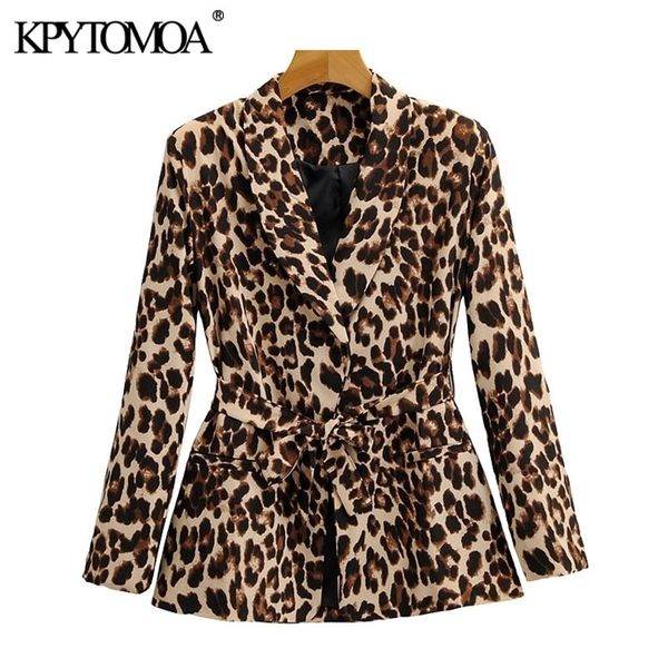 kpytomoa women fashion with belt leopard print blazer coat vintage long sleeve animal pattern female outerwear chic 201201, White;black
kpytomoa women fashion with belt leopard print blazer coat vintage long sleeve animal pattern female outerwear chic 201201, White;black